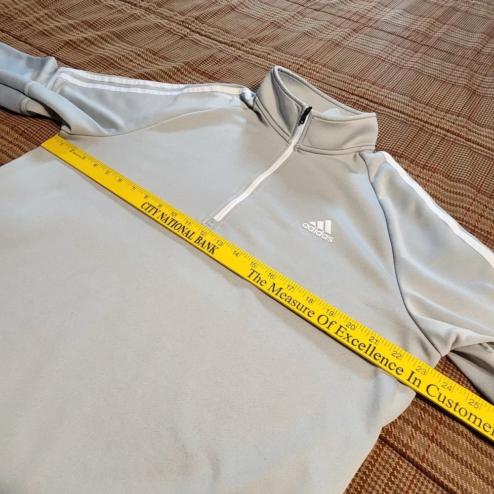 Adidas Mens Golf Performance 1/4 Zip Pullover Jacket Gray Size Large L Athletic